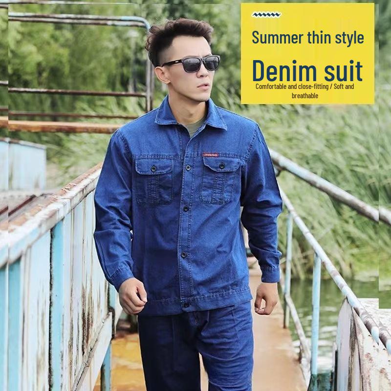 Breathable Denim Casual Work Suit