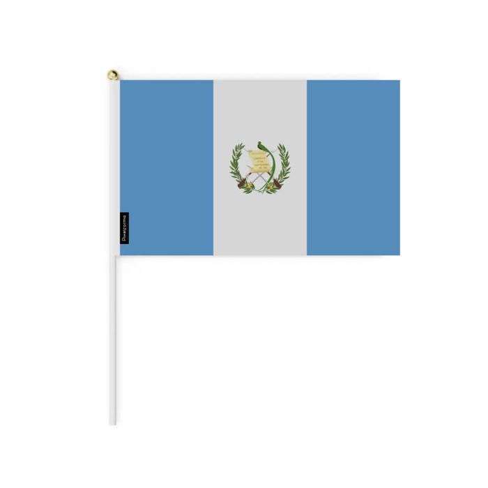 Drapeau Miniature - Guatemala - 20 x 30 cm - 50 pièces - Polyester - Léger - Recto/verso
