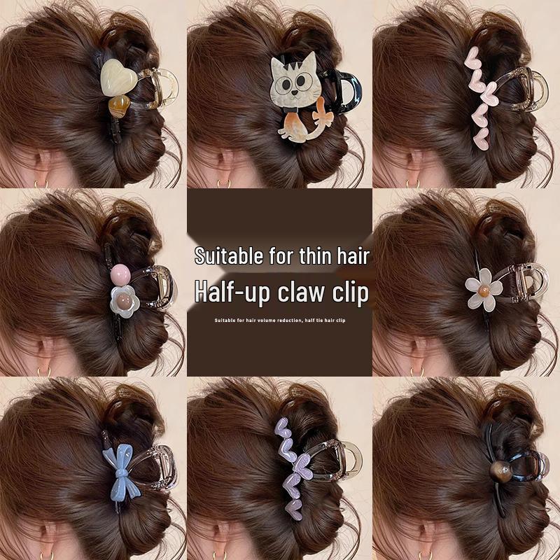 Elegant French Retro Small Shark Hair Clip for Thin Hair