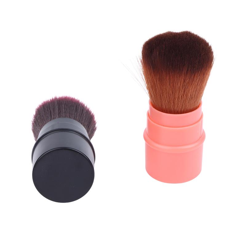Retractable Single Blush Brush Loose Powder Setting Brush With Cover Portable Multi-Functional Makeup Tool