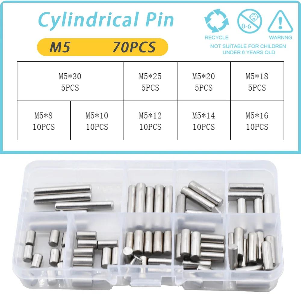 304 Stainless Steel Cylindrical Pin M1 M1.5 M2 M2.5 M3 M4 M5 M6 Shaft Solid Fixed Metal Rod Positioning Pin Fixed Lock Pin Kit