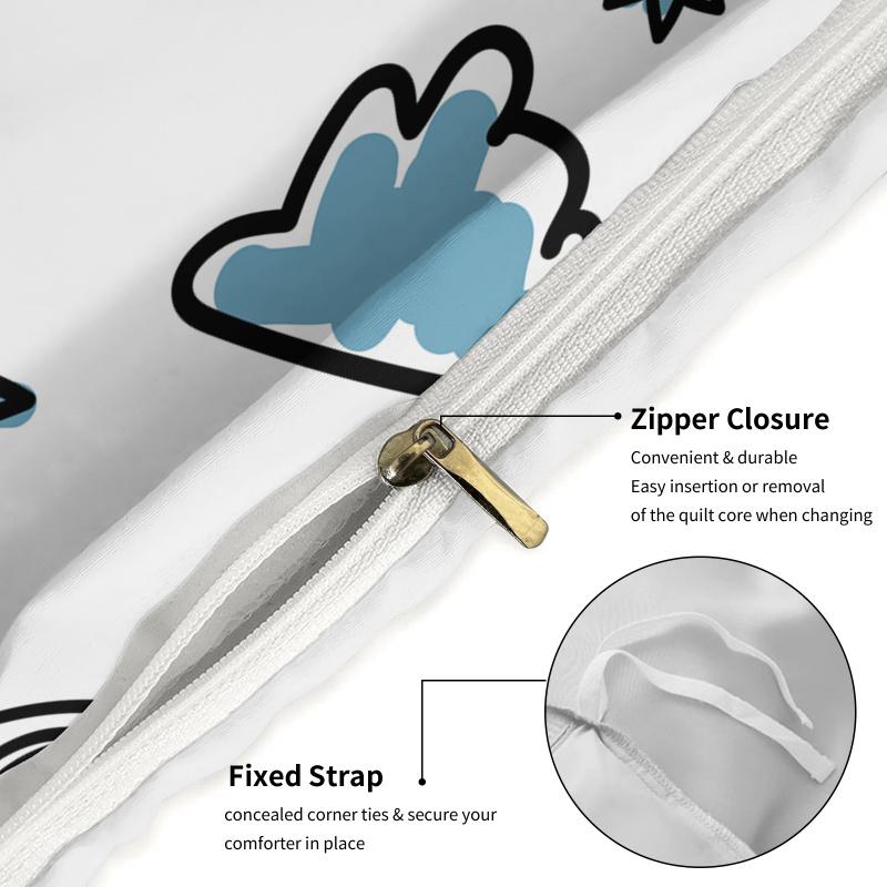 UFO Rocket Print Bedding Set Cartoon Theme Duvet Cover No Filler Soft and Comfortable Suitable for Children's Bedroom Decoration