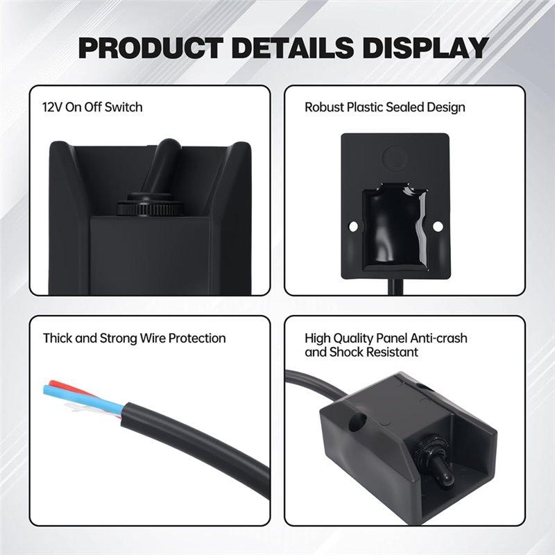 ABBP-For Boat, Truck, Marine, Rv 12V 30A Toggle Switch Waterproof Rocker Panel Sealed On-Off Switch