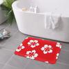 Vibrant Red Hibiscus Flower Floor Mat - Tropical Décor for Home Entrances, Perfect for Adding a Summer Touch To Your Space