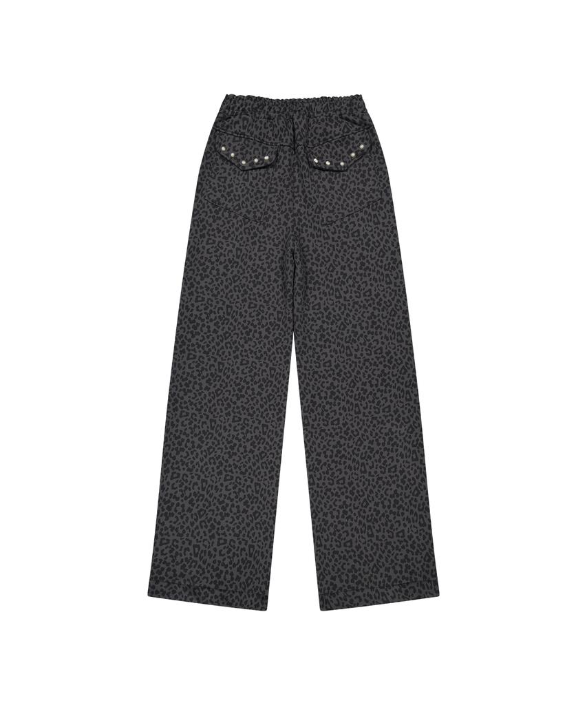 Tansanmageunesyum Juyoung X Tansan Studded Sweatpants (Leopard Charcoal)