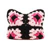 New Handmade Knitting Halloween Versatile Fashion Multi-Color Grandmother Grid Cat Ear Hat Adult Hat