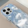 Blue Sky and White Clouds Suitable for Apple 15 Cream Feather Yarn Simple Mobile Phone Case Iphone13 Apple 11/16promax