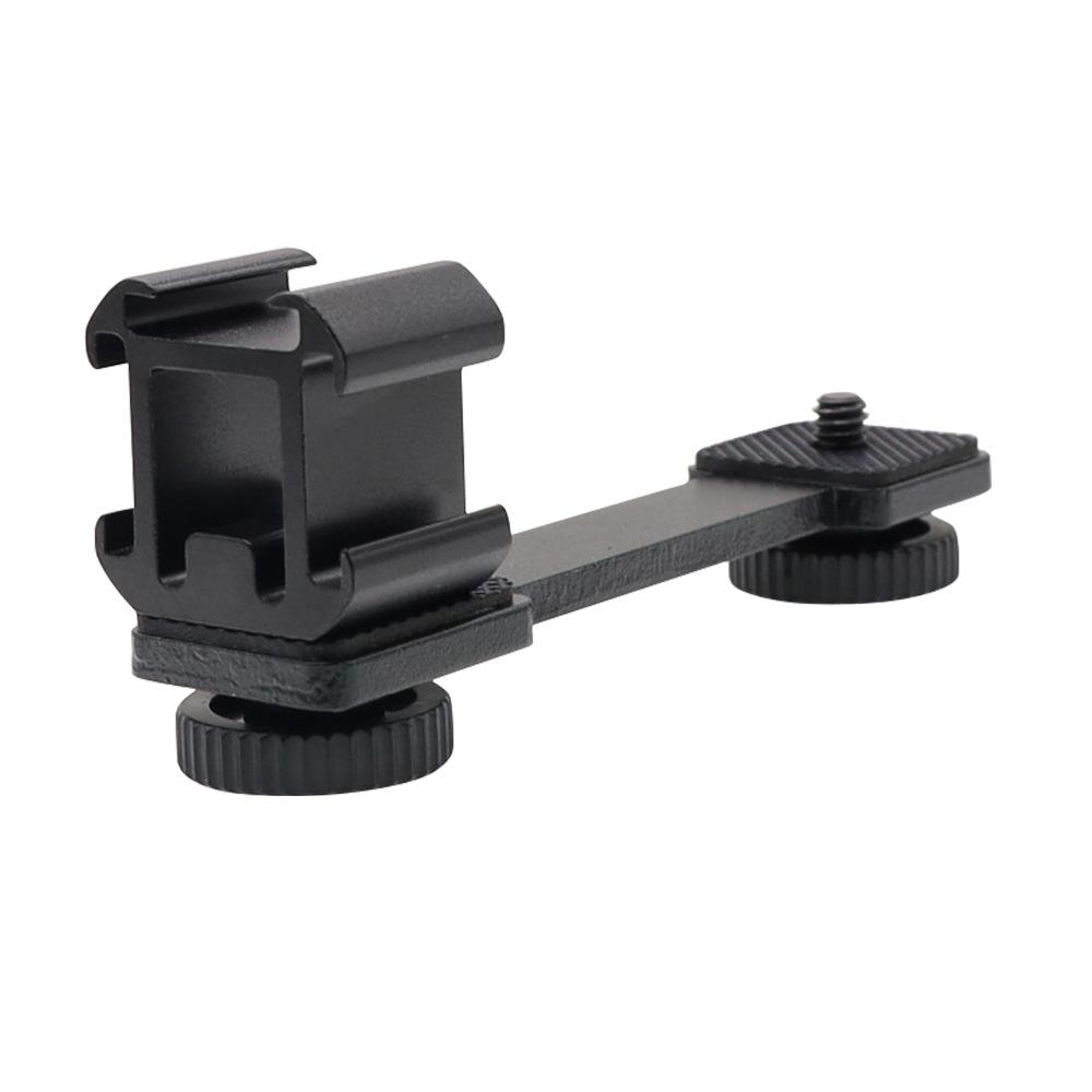 Tripod Mount with Long Horizontal Bar, Flash Hot Shoe, Multi-Position Phone Holder, and Fill Light Bracket