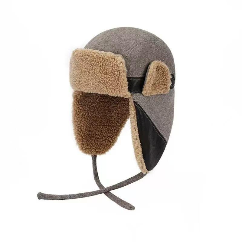 Warm Fleece-lined Winter Beanie Hat With Ear Flaps Adjustable Chin Strap Men Women Outdoor Skiing Cycling