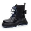Bow British style platform Martin boots women's 2025 autumn and winter new boots muffin thick heel black short boots women