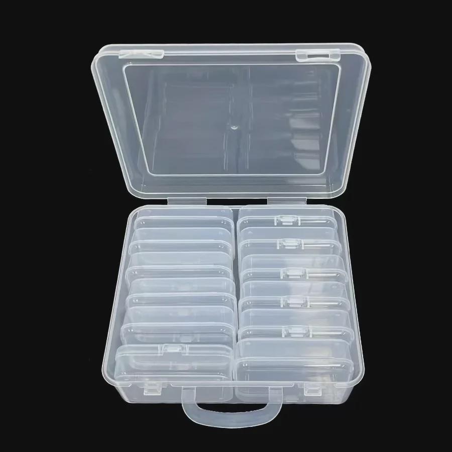 Transparent Plastic Jewelry Storage Box with Lid - 12 to 15 Grids