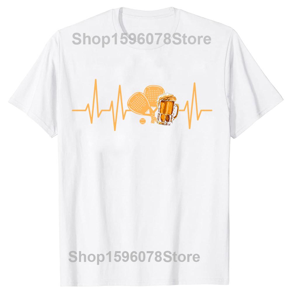 

Смешные футболки для падел-тенниса Летняя футболка с графикой мяча и ракетки Хлопковая уличная одежда с коротким рукавом Подарки для игроков в падел Футболка Мужская одежда L