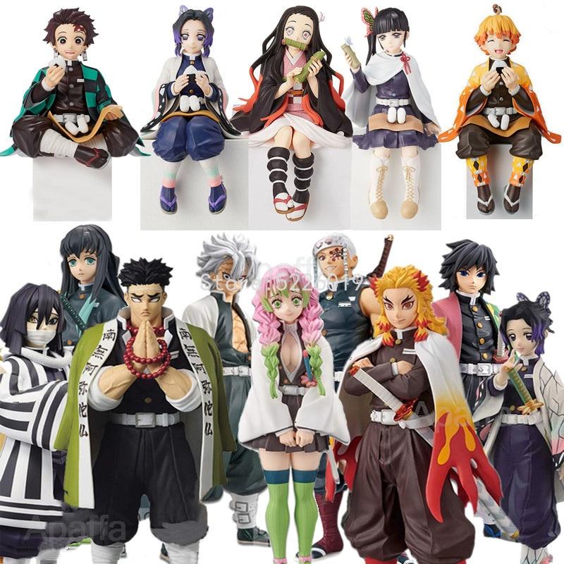 14cm Demon Slayer Anime Figure Kamado Nezuko Kochou Shinobu Action Figure Kimetsu No Yaiba Tsuyuri Kanawo Figurine Model Doll
