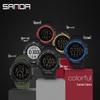 Sanda Men's Large Dial Luminous Waterproof Fashion Electronic Watch with Calendar.