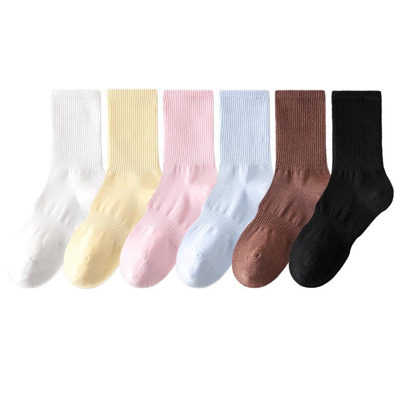 Women's Cotton Socks, Boneless 10A Antibacterial Ramie High-elasticity Deodorizing and Antibacterial Sports Socks for Autumn and Winter