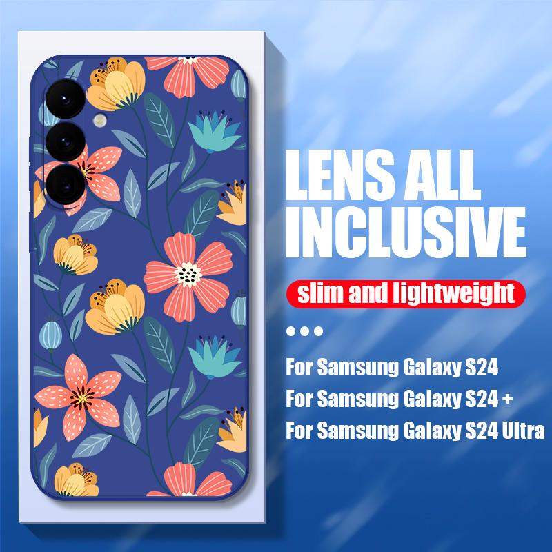 Květinově malovaná skořepina pro Samsung Galaxy S24 S22 Ultra Plus S23 S21 S20 Fe A52 A53 A54 A34 14 5g A51 A32 A13 4g Slim Shockproof Tpu Hybrid Case Cover