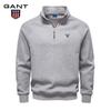 2025 New Autumn/Winter Embroidery Half Zipper Hoodie Stand Up Collar Trendy Versatile Plush Men's Hoodie