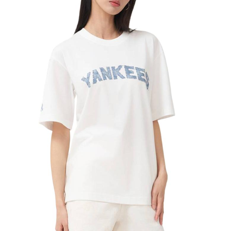 MLB SS25 T Shirt Unisex New York Yankees Ivory 3ATSM1153-50IVS
