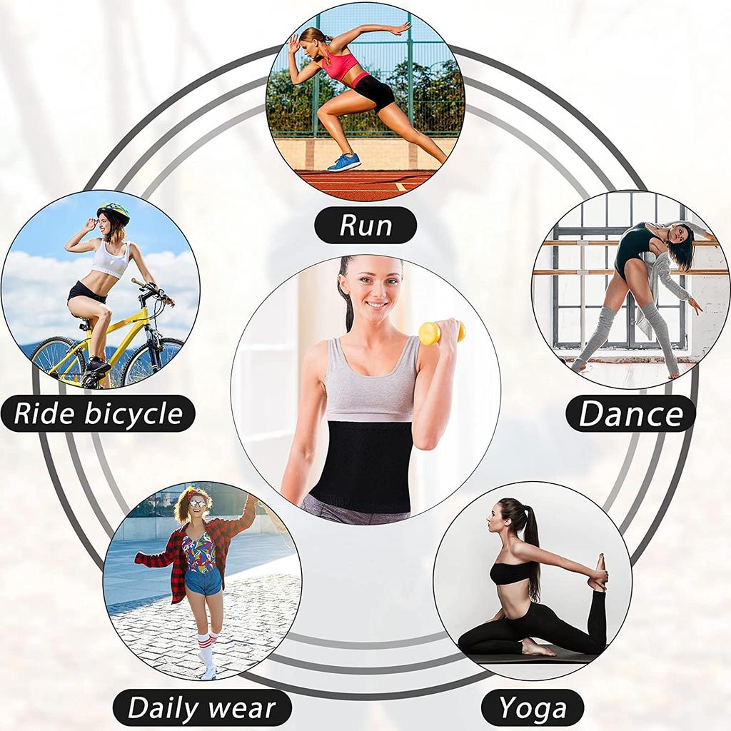 Woman Fitness Waist Trimmer for Sweat Wrap Sweat Waist Trainer Sweat Tummy Add Heat Workout Belt Stomach Wraps for Bodybuilding