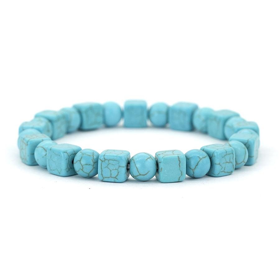 Noter Handmade Blue Bowlite Lava Obsidian Sustainable Stone Bracelet Men Women Couple Best Choice Perfect Gift Idea Beaded Joias