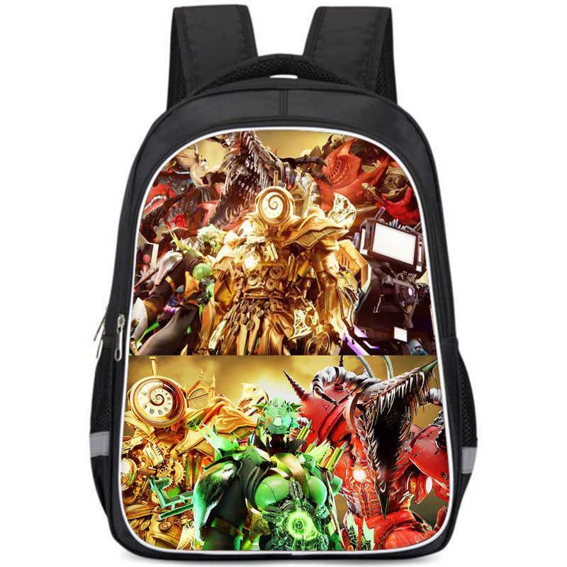 Cartoon Anime Themed Large Capacity Double Layer Backpack For Boys In Oxford Fabric