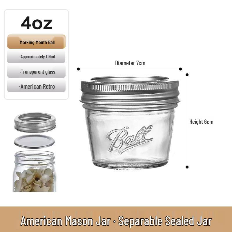 Zavařovací sklenice Mason Jar s víčkem na ovesnou kaši, džem a nápoje - Retro americký styl