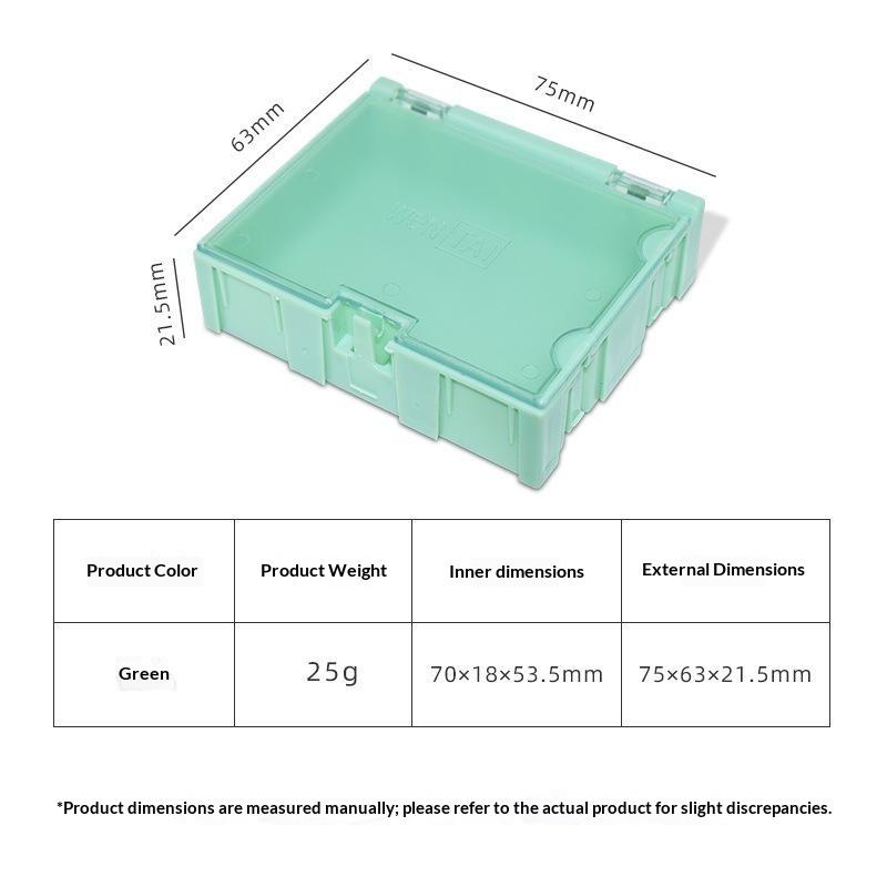 5Pcs Splicable Mini Electronic Component Storage Box Detachable Organizer Case For Resistor Ic Patch Screw Small Hardware Parts