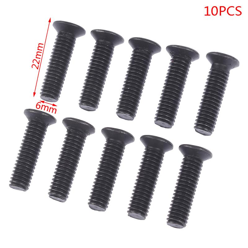 10Pcs Fixing Screw M6*22 Left Hand Thread For 1/2''Unf Drill Chuck Shank Adapter
