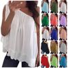 Women Fashion Chiffon Off Shoulder T-Shirt Sleeveless Casual Tops Blouse