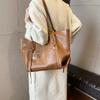 Urban Solid Color Tote Bag For Women With Pu Material And Double Shoulder Straps For Daily Use