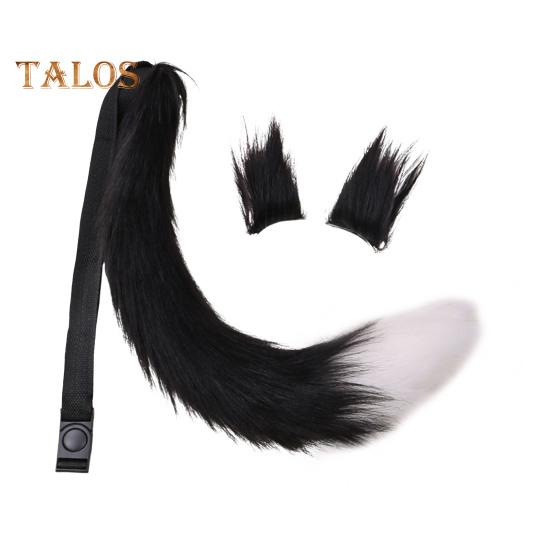 

Набор лисьих ушей и хвостов, плюшевый реквизит для косплея, реалистичный дизайн, ролевые игры, вечеринка на Хэллоуин чёрный