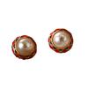Court style medieval pearl geometric earrings bee retro stud earrings fringed hollow color retention advanced temperament earrings