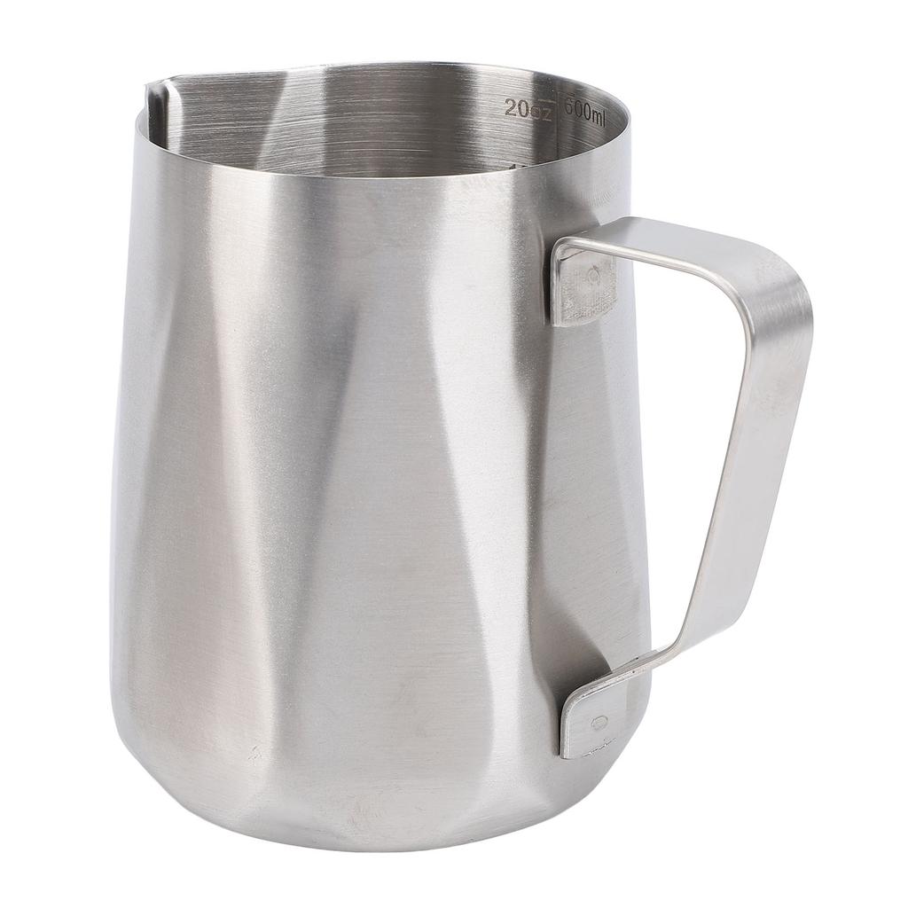Milchaufschäumkännchen 304 Edelstahl Professionell Spitz Ausgießer Rautenmuster Kaffee Latte Art Kännchen für