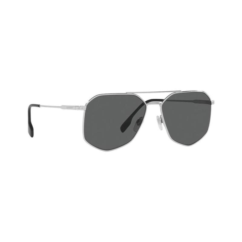 Burberry temples with English letters Metal Irregular Sunglasses Men's Silver
