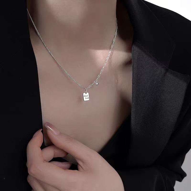 2025 New Style 925 Sterling Silver Luck Necklace - Light Luxury Niche Design, High-End Clavicle Chain