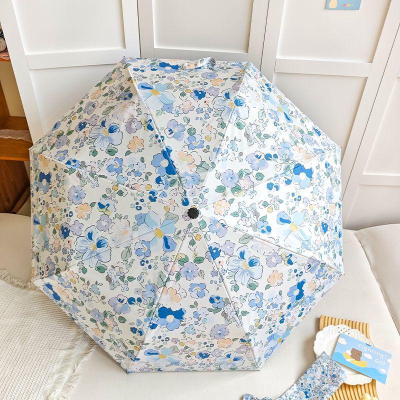 Japanese Floral Parasol Umbrella: Automatic, UV-Resistant, Cartoon Design for Rain or Shine