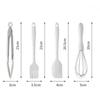 4PCS Silicone Baking Set Utensils Food Grade Non-stick Cooking Spatula Silicone Oil Brush Egg Whisk Food Clip Kitchen Tools Kit