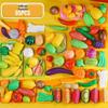 Cross-Border Kids' Fruit Cutting Toy Set: Simulation Veggie & Fruit Basket with Role-Playing Pizza Kitchenware for Boys & Girls