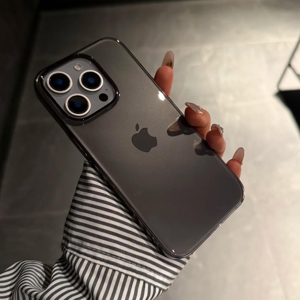 Luxury Clear Crystal Black Hard PC Phone Case For iPhone 16 15 14 Plus 13 12 11 Pro Max Transparent Shockpoof Back Cover