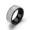 Five-Row Diamond Ring Trendy Stainless Steel Couple Rings for Men Women Versatile Fashion Jewelry