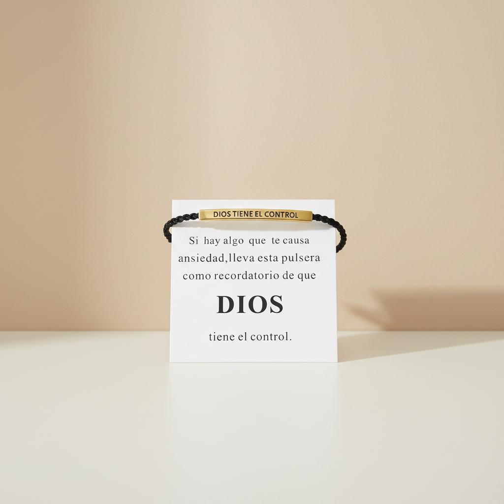 Hot Sale Spanish Dios Tiene El Control Inspirational Bracelet Colorful Braided Rope Bracelet with Encouragement Card