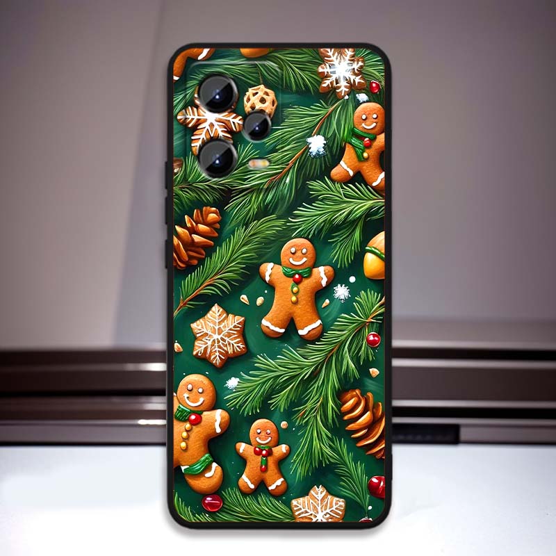 Christmas cartoon pattern For Xiaomi Redmi Note 15 14 13 12 12S 11E 11 11S Pro Plus 4G 5G Black Soft TPU Phone Case
