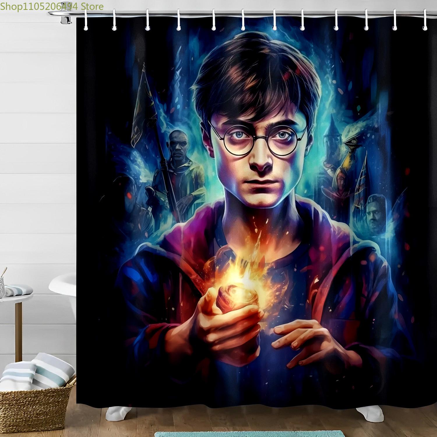

Shower Curtain Featuring a Magical Inspired by Warner Bros., Perfect for a Fantasy-Themed Bathroom Decor And a Distinctive Gif 90x180cm