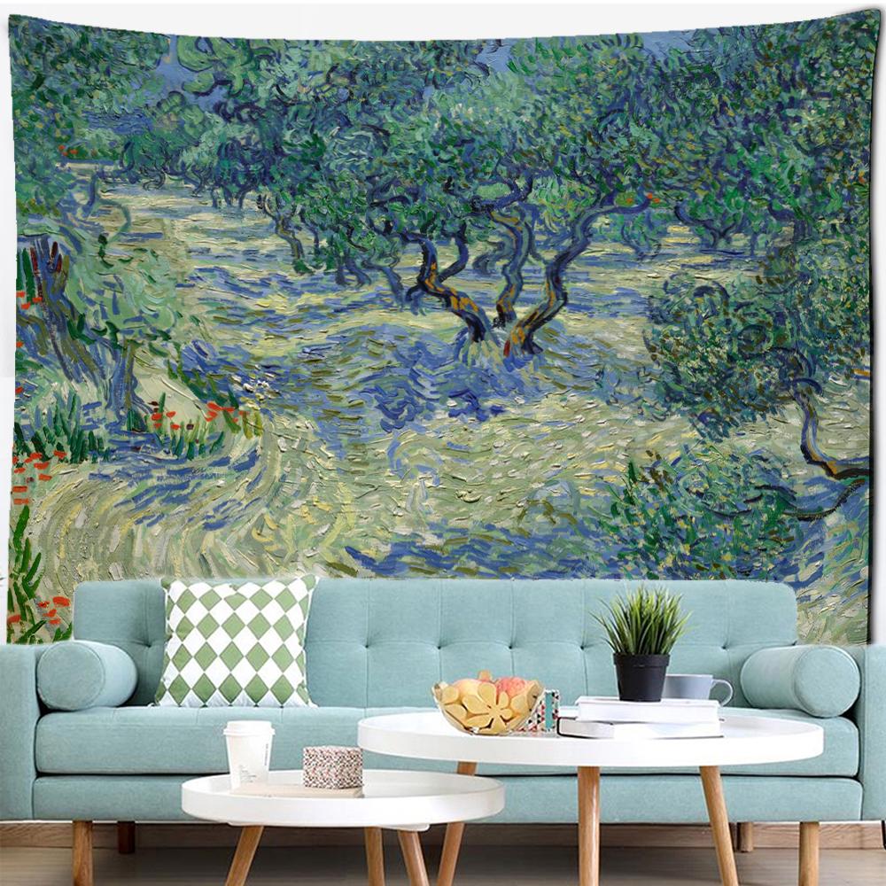 Deniz Yelkenli Yağlı Boya Duvar Halısı Van Gogh Sanatı Yağlı Boya Bohem Yatak Odası Oturma Odası Ev Dekorasyonu