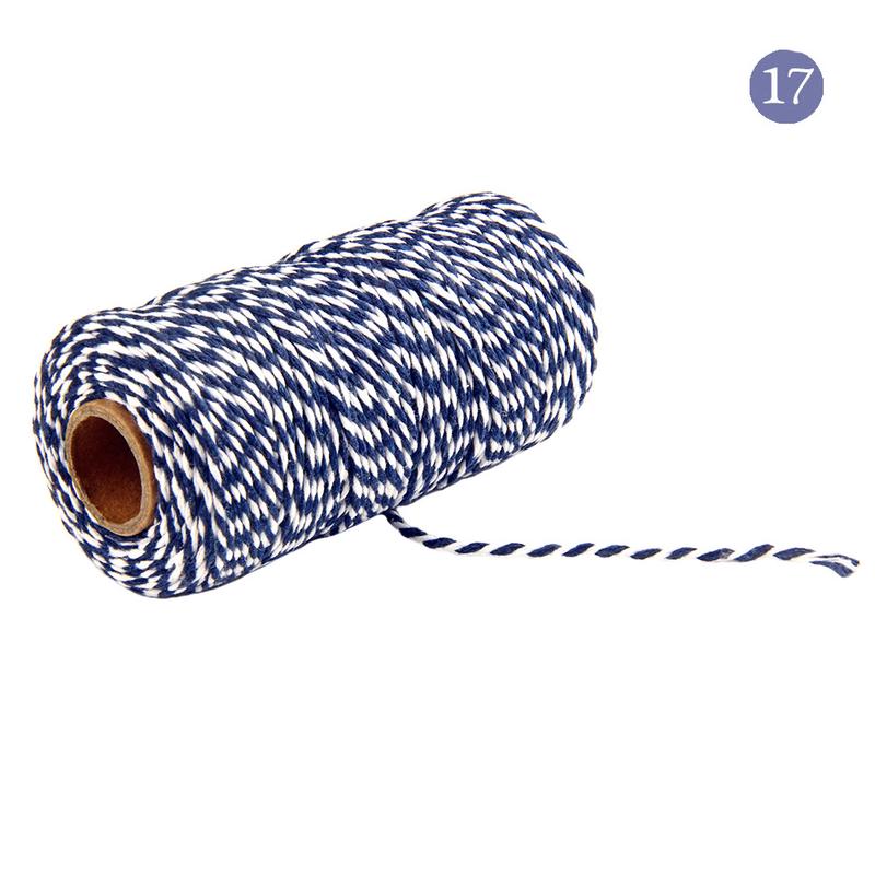 2mm 100 Meters/roll Double Color Cotton Bakers Twine String Cord Cotton Line for Gift Packing Craft