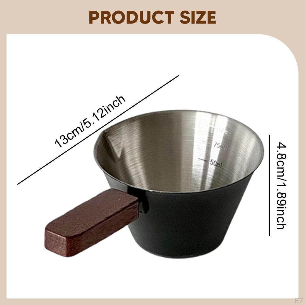 Espresso Measuring Cup Coffee Spoon Clear Measurement Unique 100ml Extraction Sauce Pan for Oil
