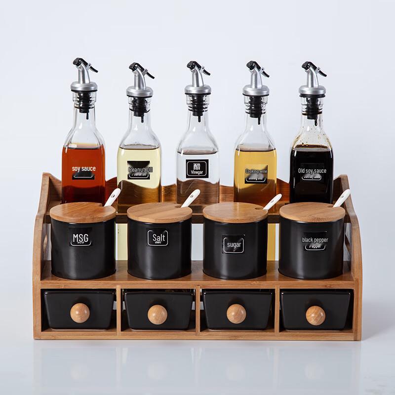 Qianxing Ceramic Seasoning Jar & Oil Bottle Set