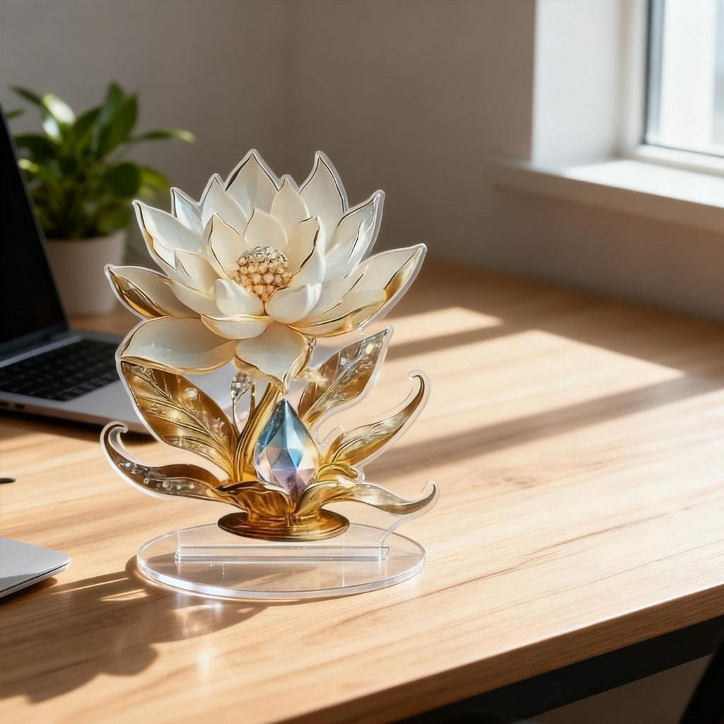 Flower Plaque Lightweight Display with Stand Base Acrylic Plaque Sign Tabletop Sign Table Centerpiece for Party Supplies Desk