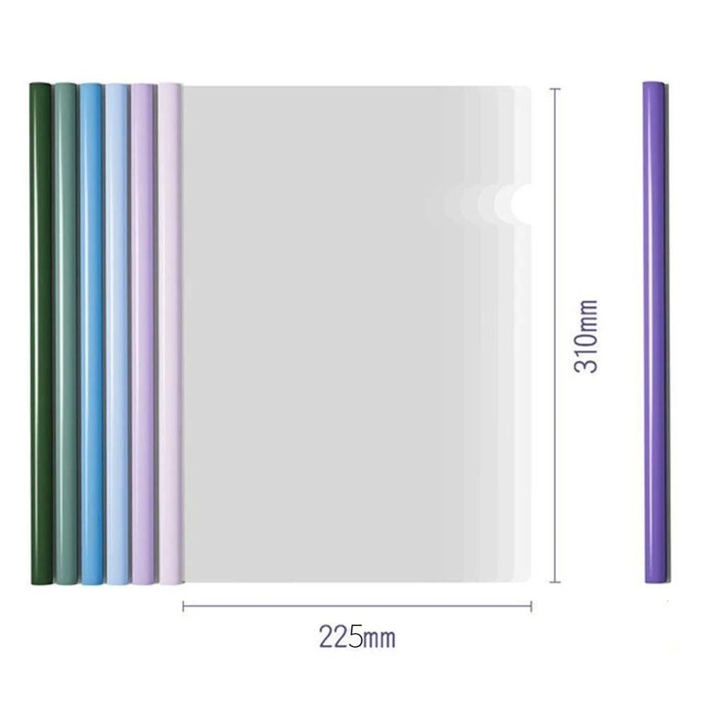 10pcs Waterproof A4 Draw Rod Folder Transparent Test Paper Storage Clip Pull Rod Clip Contract