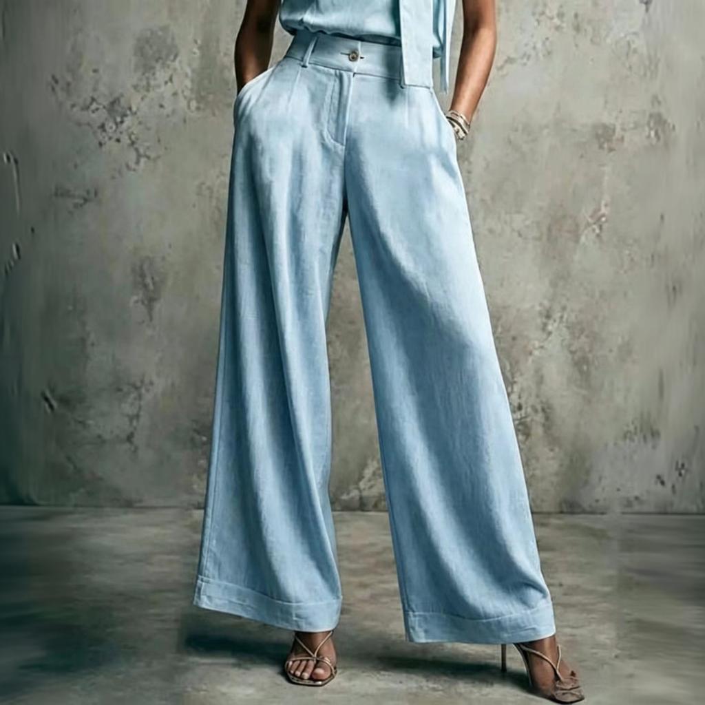 Women's High Waist Wide Leg Pants Loose Fit Casual Trousers Lightweight Comfortable Relaxed Fit Full Length
